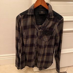 Harley Davidson plaid top.
